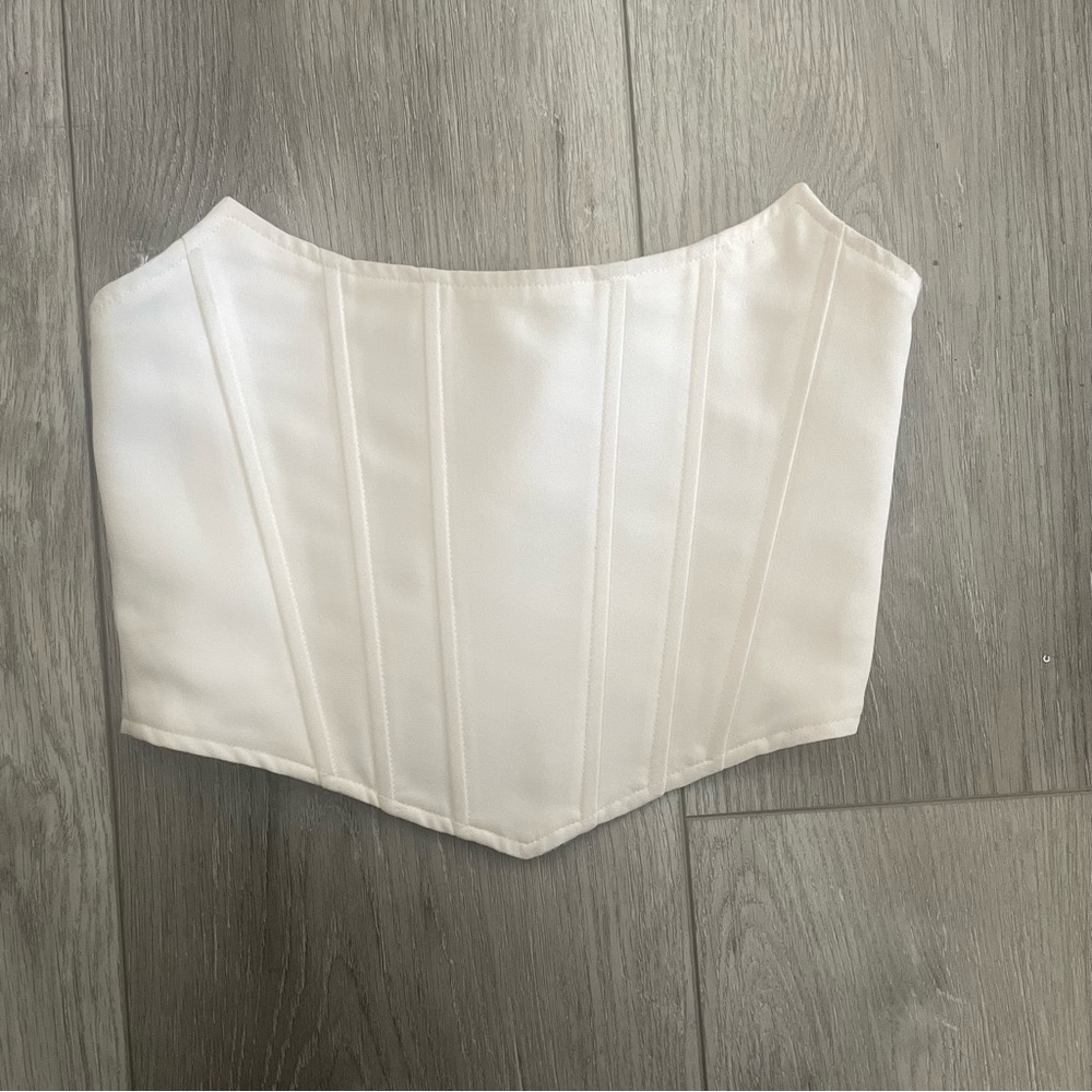 STEELE Off White Ren Bustier Corset Crop top